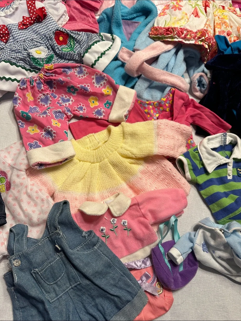 American Girl Blue & Green Striped Polo Dress with White Umbrella Top